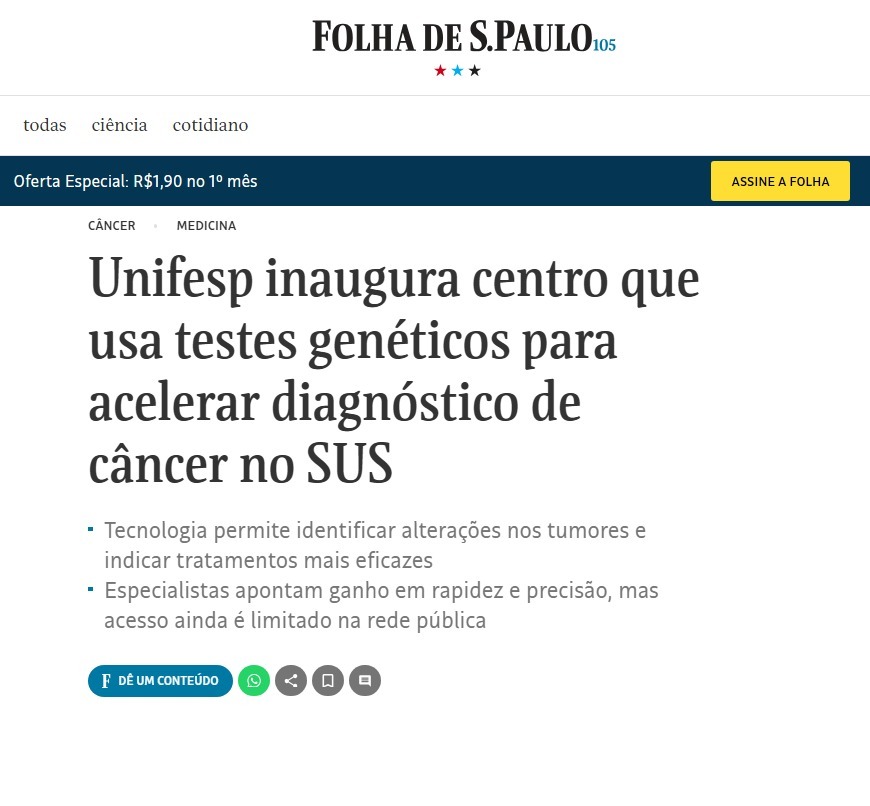 Reportagem da Folha de São Paulo